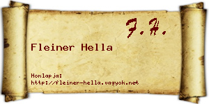Fleiner Hella névjegykártya