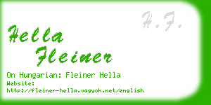 hella fleiner business card